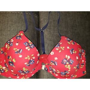 Gilly Hicks Red Floral Anna Bra 34D